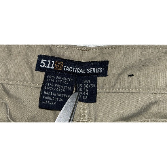 5.11 Tactical Series Ripstop Tan Mens 36/34 Cargo Pants Stretch Waist - Picture 4 of 8